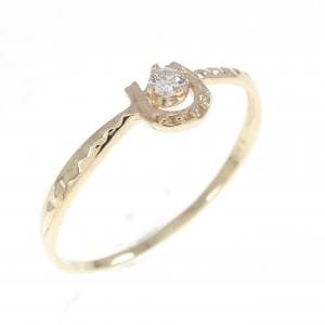 K10YG ホースシュー ダイヤモンド リング 0.05CT