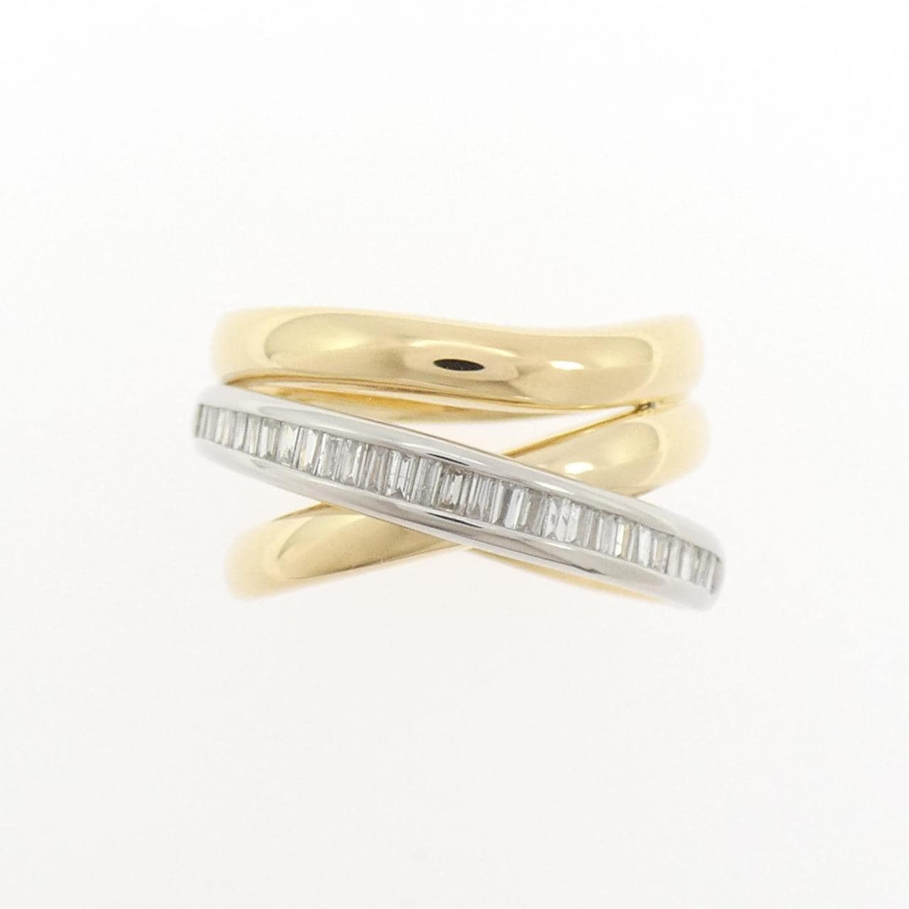 K18YG/PT900 ダイヤモンド リング 0.35CT