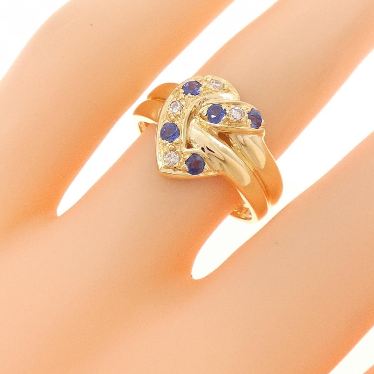 K18YG サファイヤ リング 0.32CT