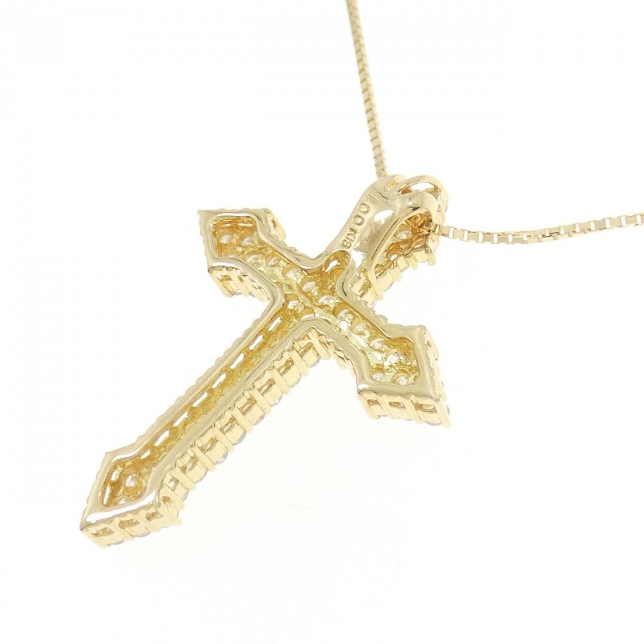 K18YG クロス ダイヤモンド ネックレス 1.00CT