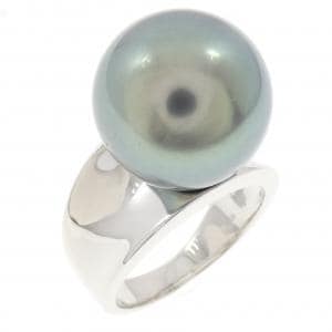 K18WG 黒蝶パール リング 14.8mm