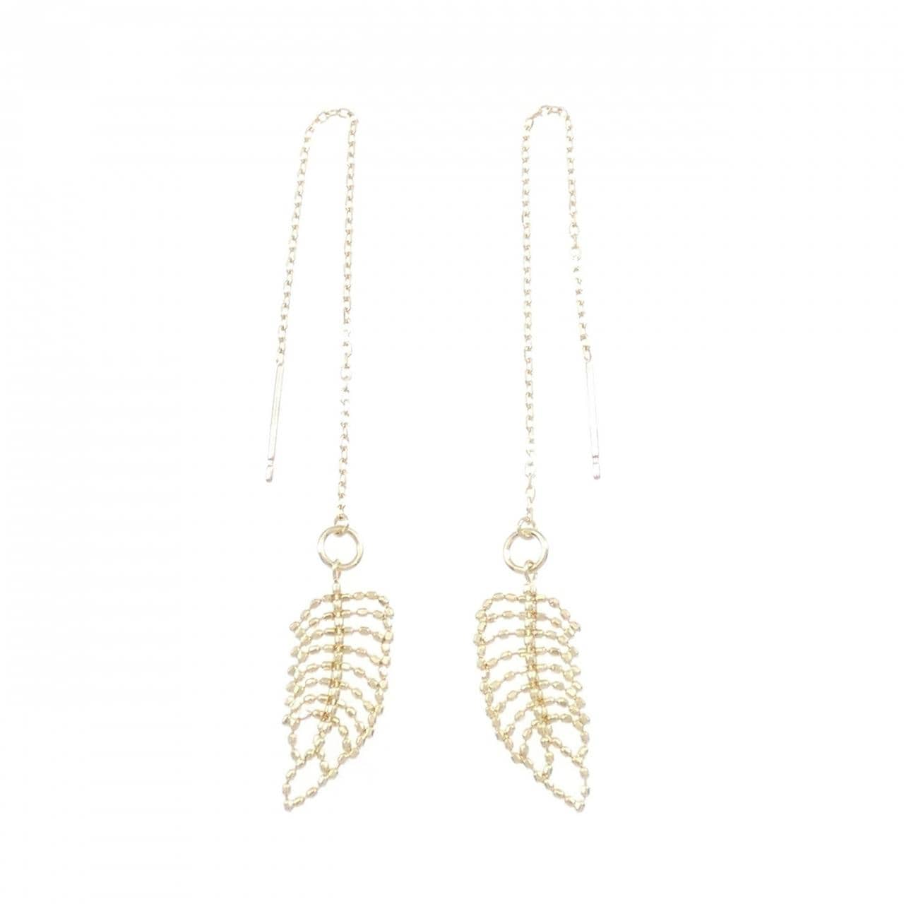 K10YG Leaf Earrings