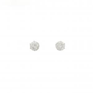 PT900 ソリティア ダイヤモンド ピアス