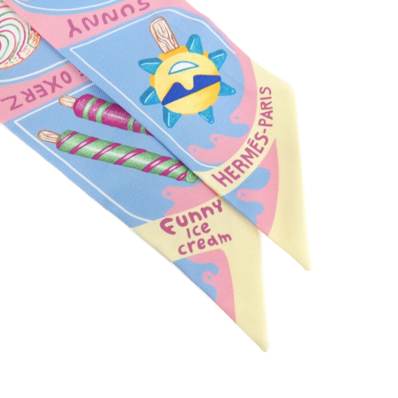 HERMES FUNNY ICE CREAM Twilly 064109S Scarf