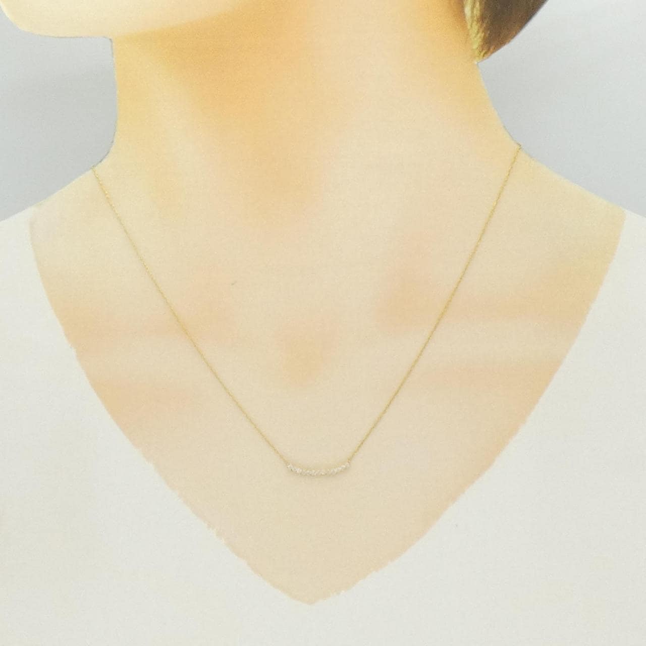 K18YG ダイヤモンド ネックレス 0.12CT