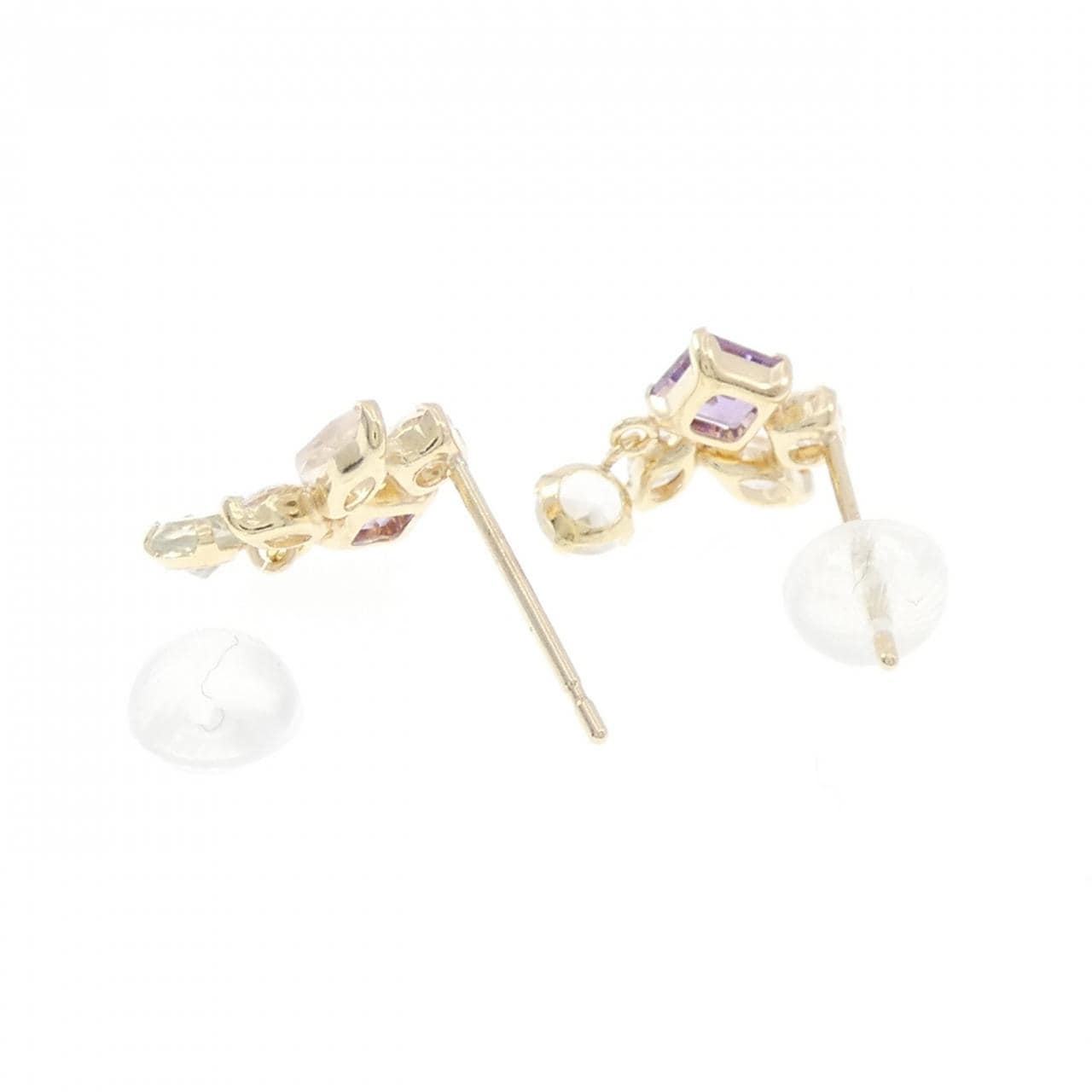 【新品】K10YG カラーストーン ピアス