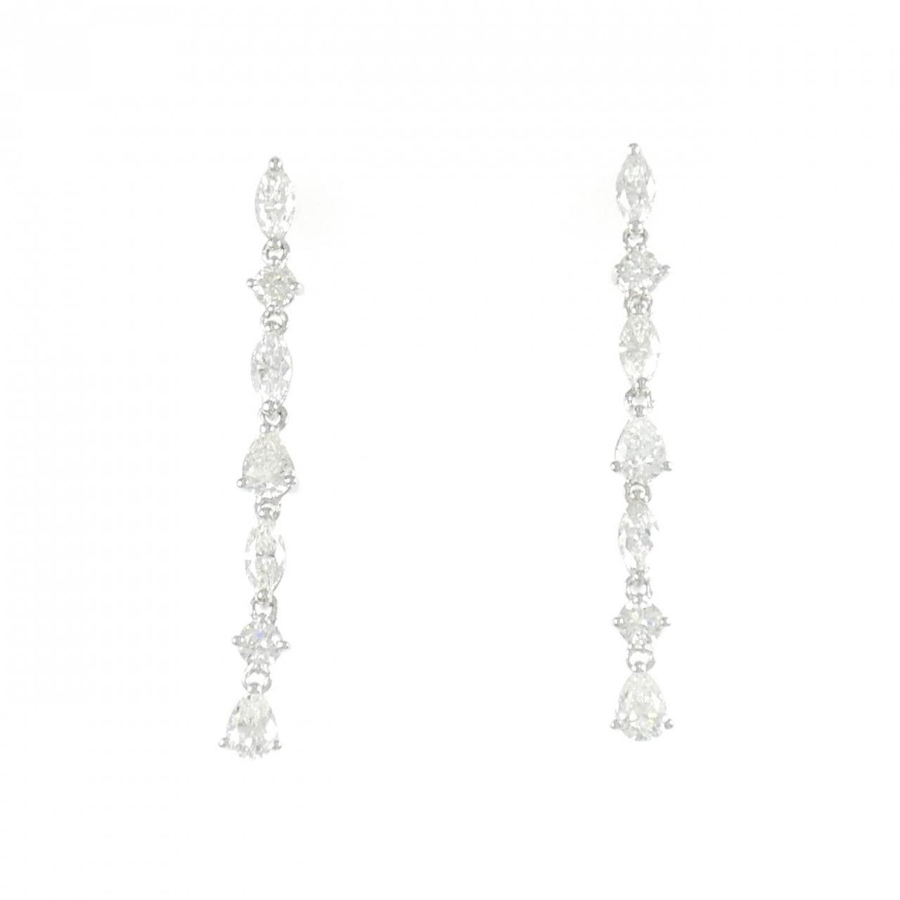 750WG/K18WG ダイヤモンド ピアス