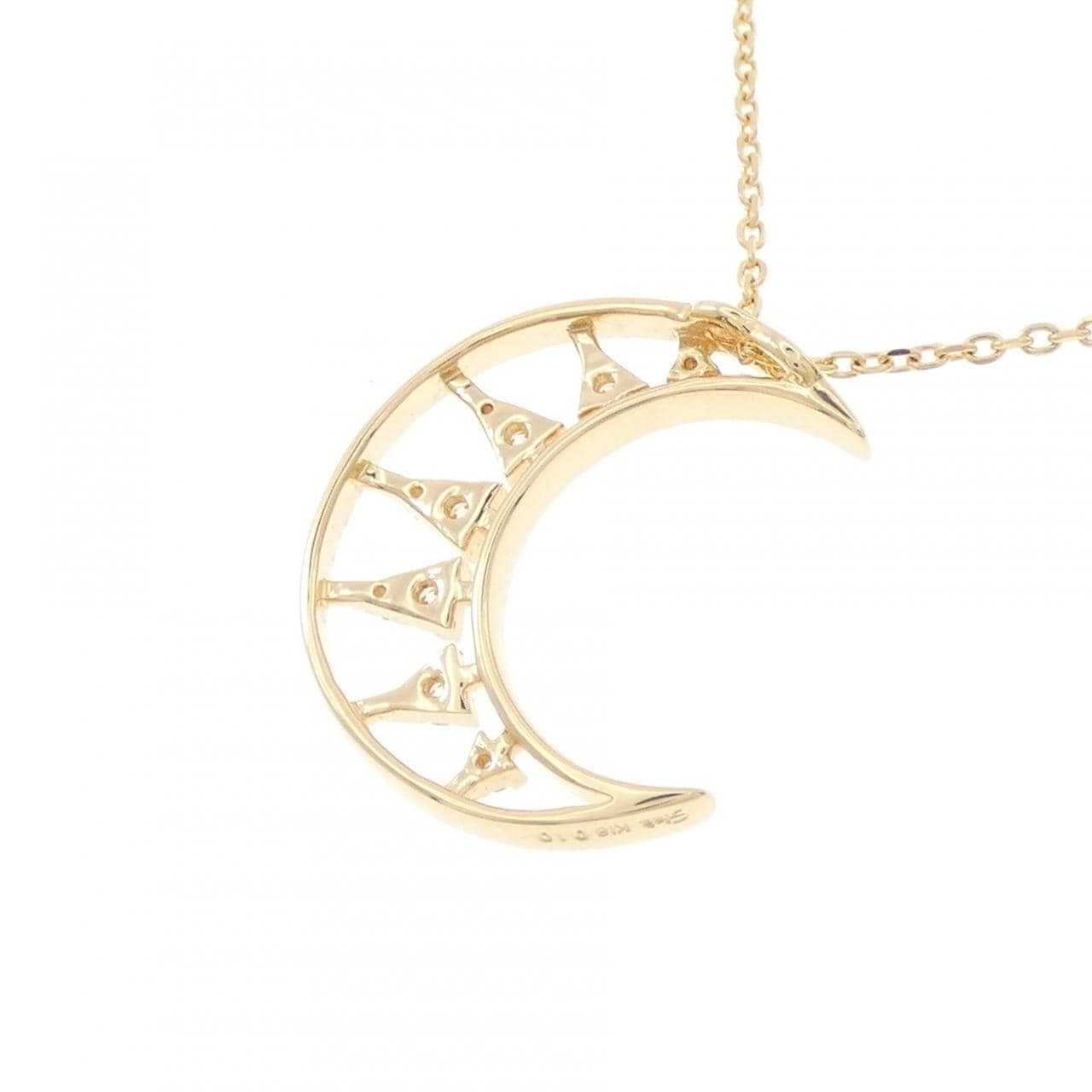 スタージュエリー ムーン ダイヤモンド ネックレス 0.10CT