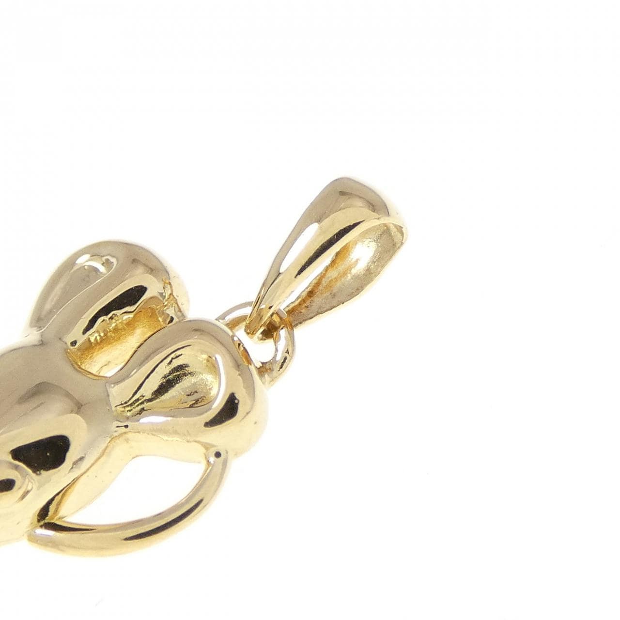 K18YG Mouse Diamond Pendant 0.03CT