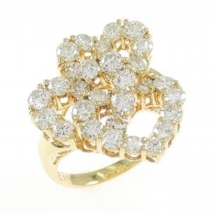 K18YG ハート ダイヤモンド リング 2.10CT
