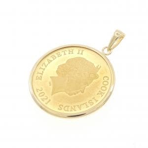 K18YG (框) 硬币吊坠