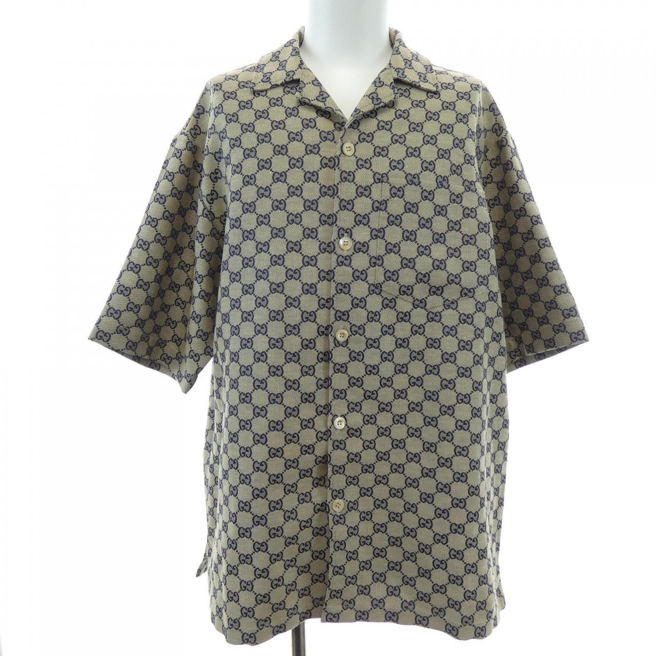 グッチ GUCCI GGリネン ブレンド キャンバス シャツ 742707 ZAM7G S／Sシャツ