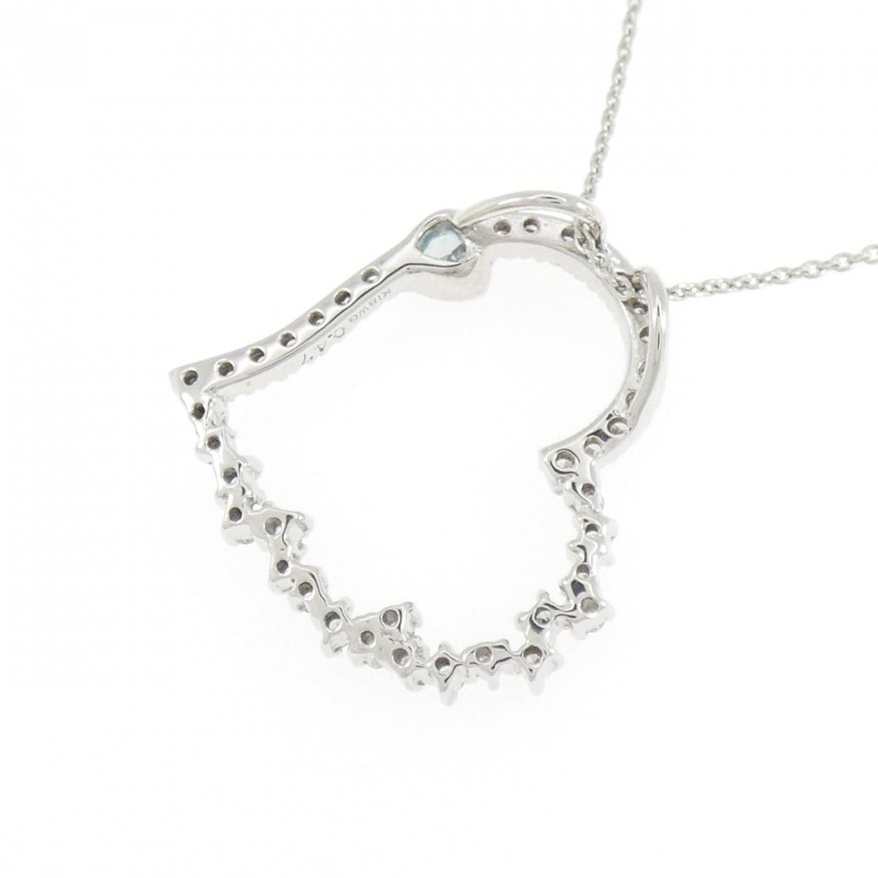 K18WG ハート ダイヤモンド ネックレス 0.47CT
