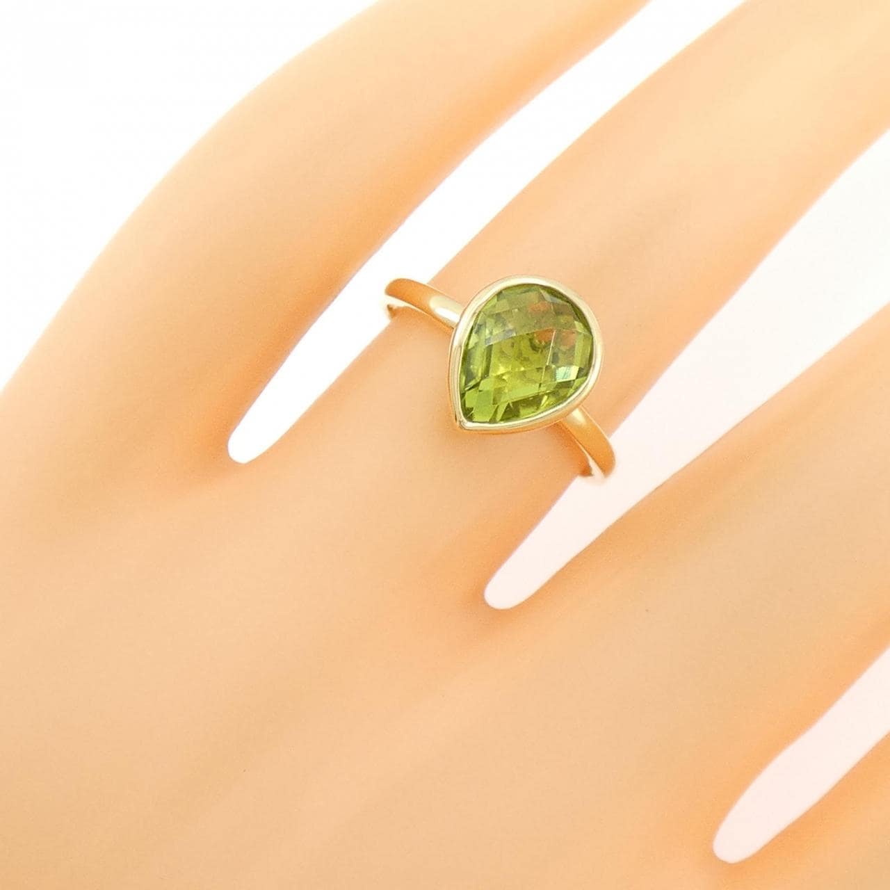 K18YG ペリドット リング