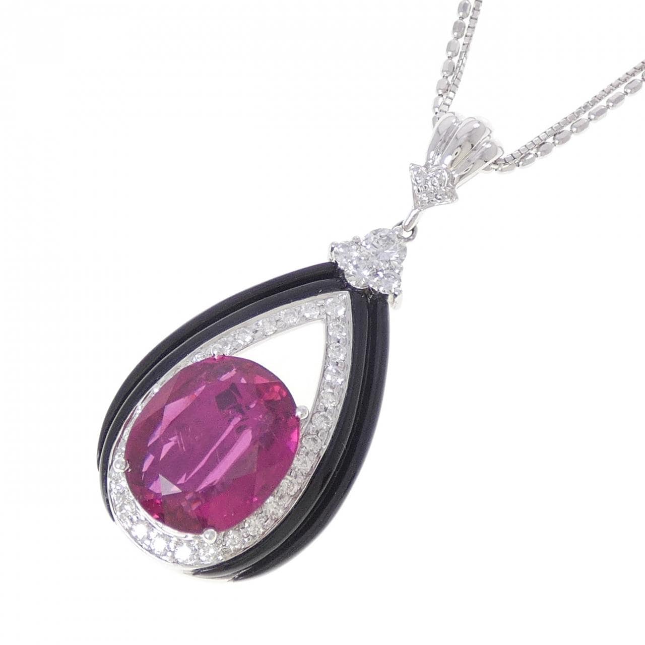 K18WG ルベライトトルマリン ネックレス 6.75CT