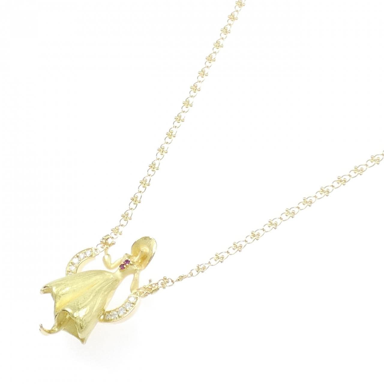 トモヤス 合成ルビー ネックレス 0.03CT