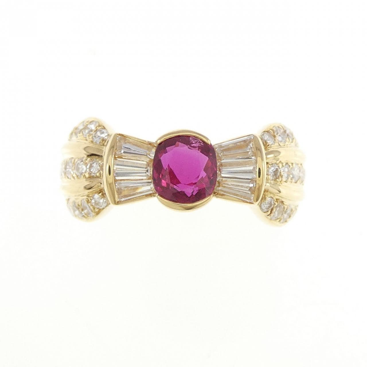 K18YG ルビー リング 0.74CT