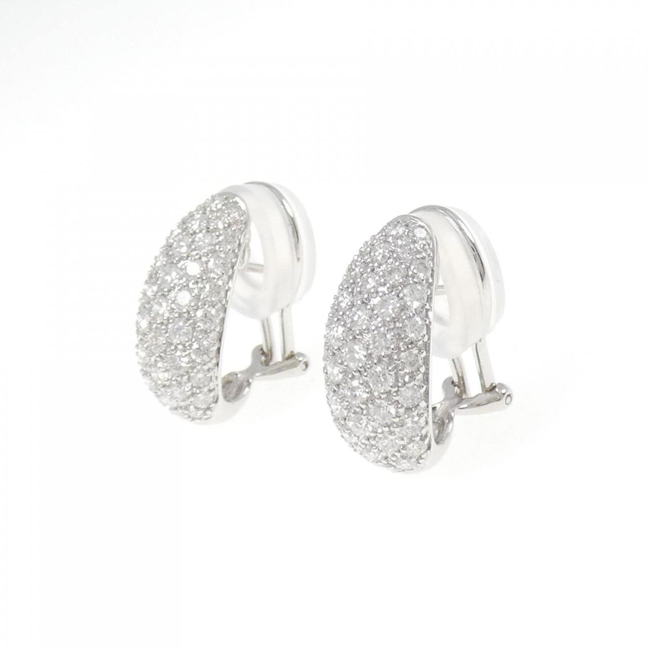 K18WG鑽石耳環/耳夹2.00CT