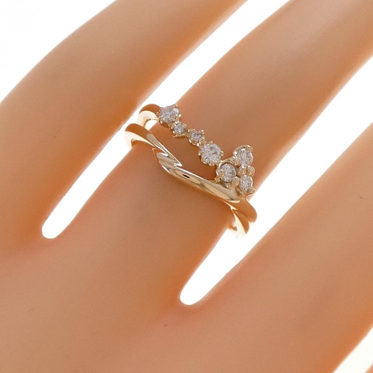 K18PG ダイヤモンド リング 0.19CT