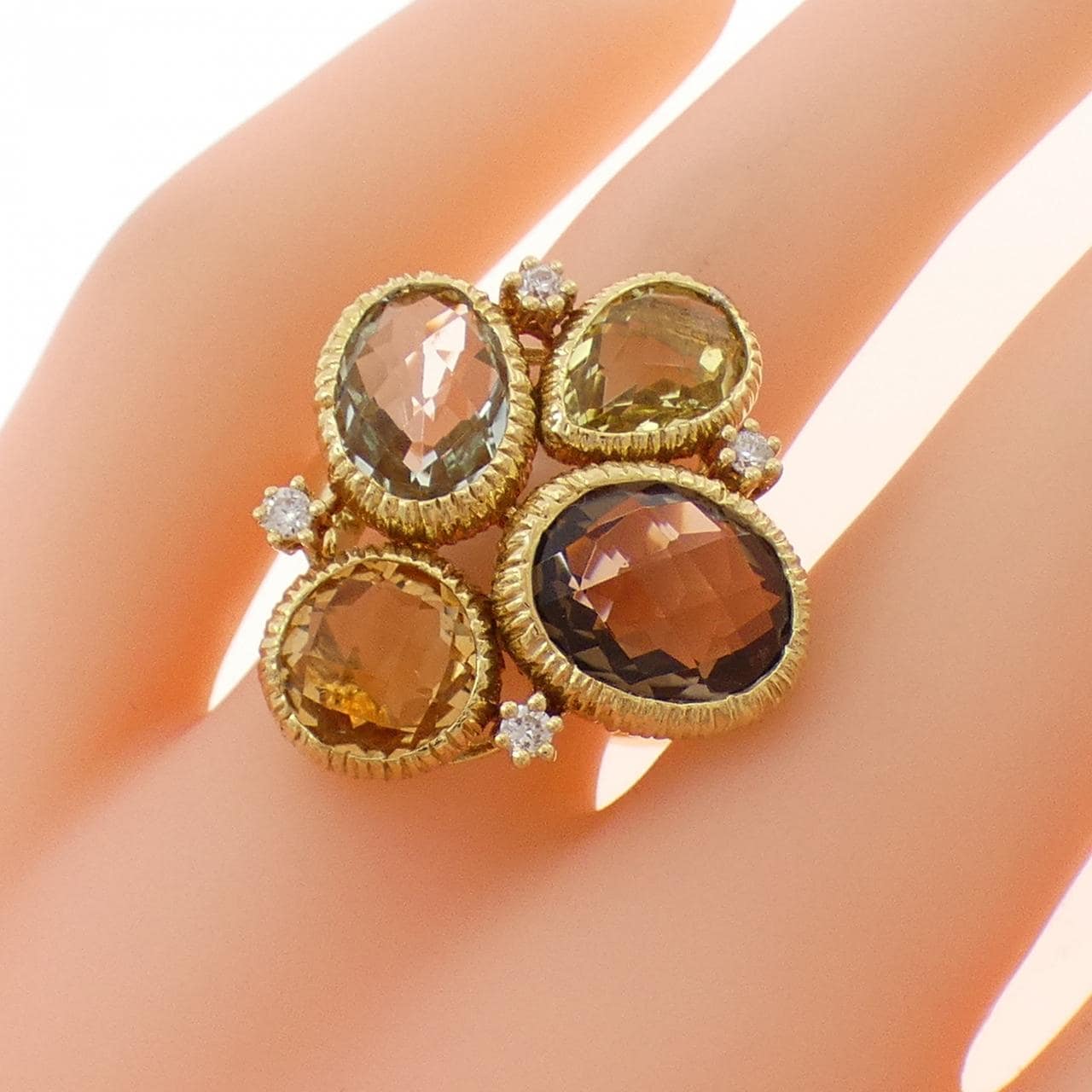 K18YG クオーツ リング