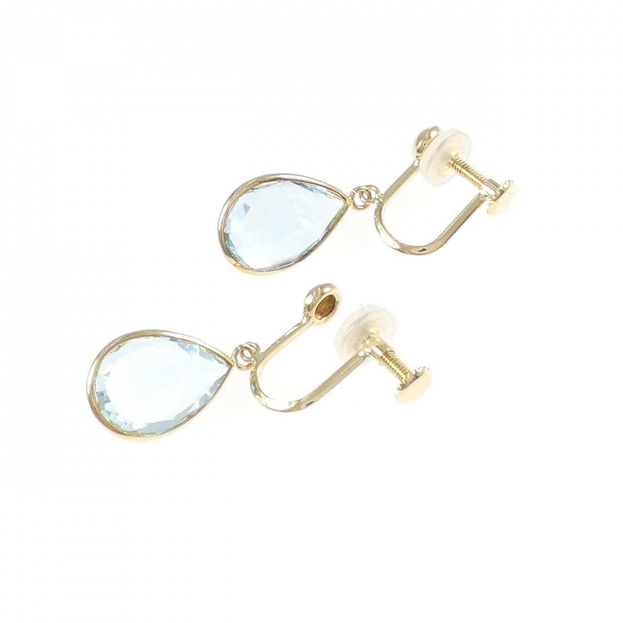 K18YG 藍色托帕石耳夹