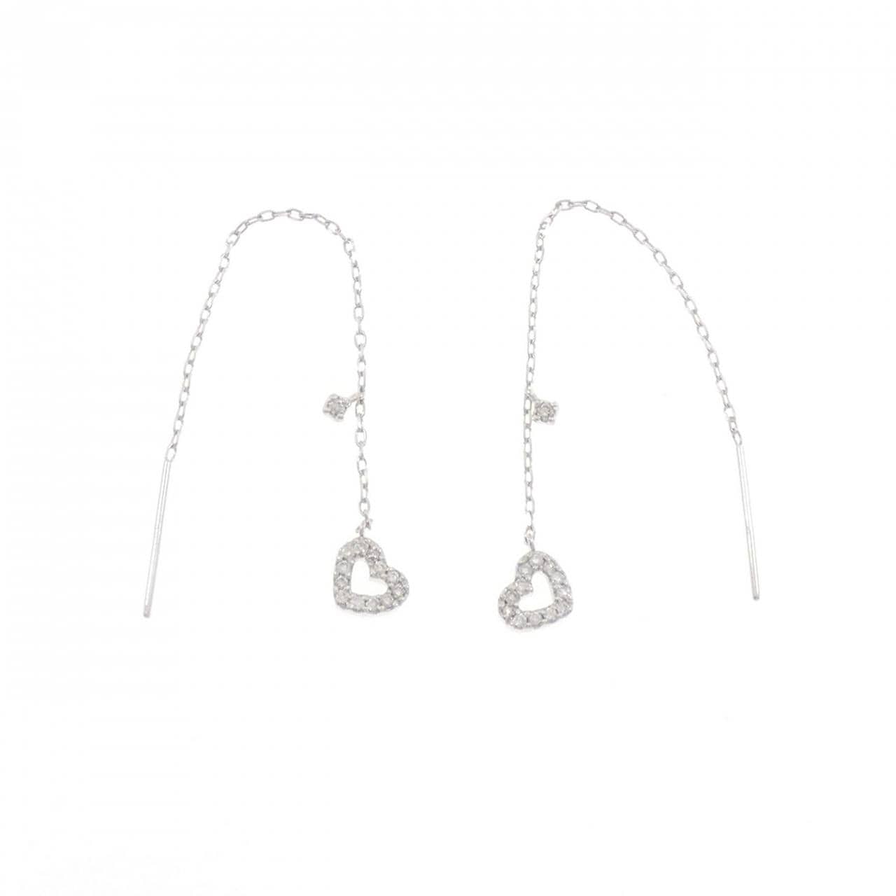 クミキョク ハート ダイヤモンド ピアス 0.18CT