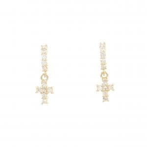 K18YG cross Diamond earrings 0.20CT