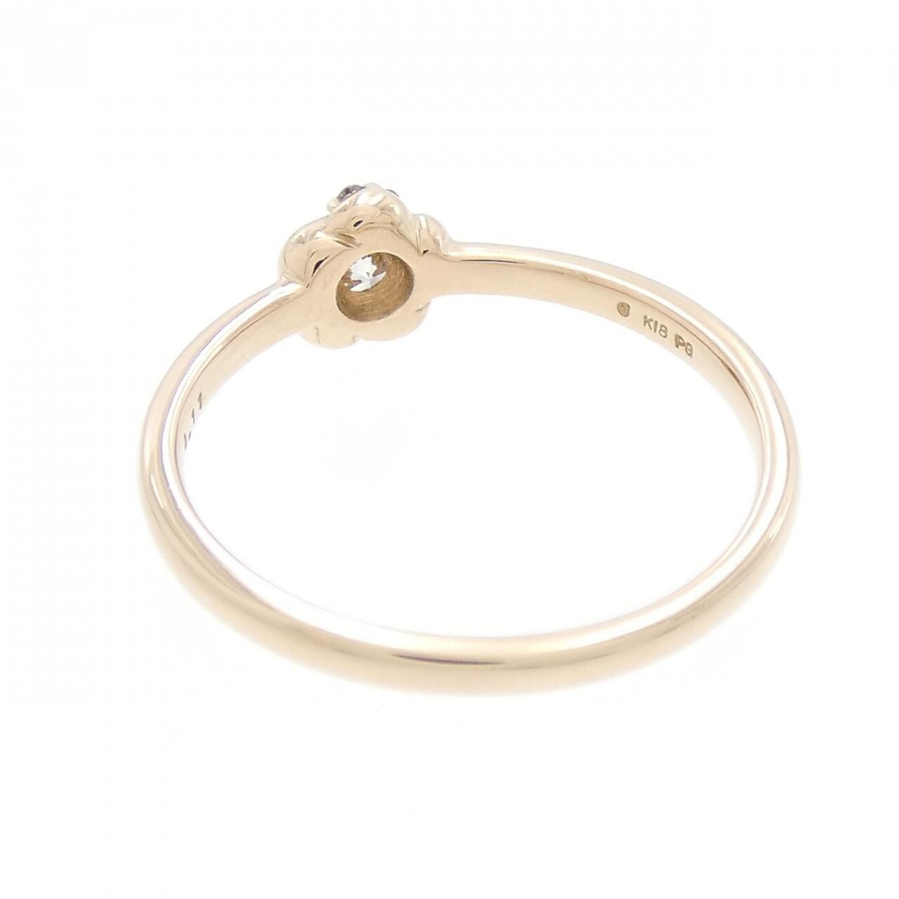 K18PG フラワー ダイヤモンド リング 0.11CT