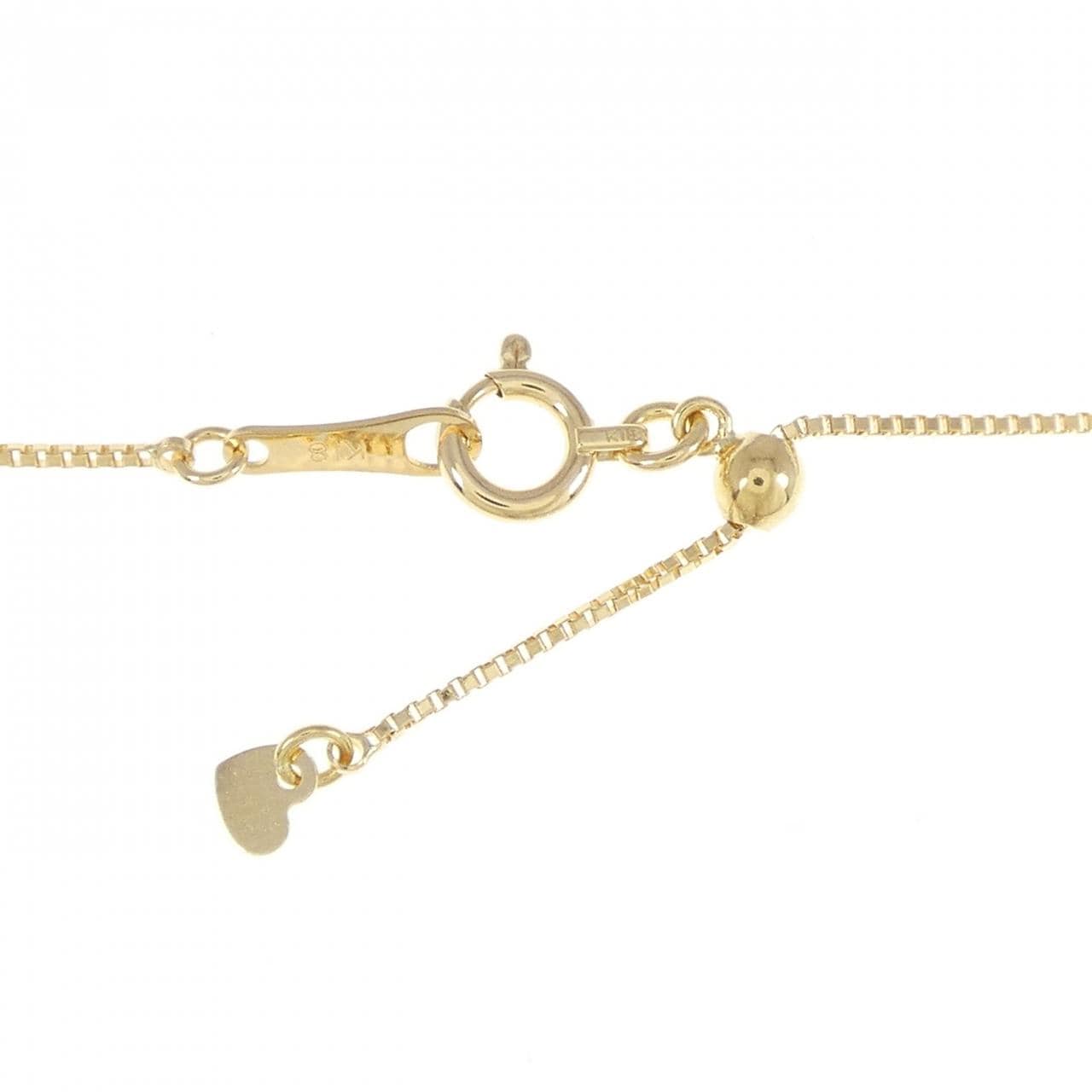 K18YG フラワー ダイヤモンド ネックレス 0.17CT