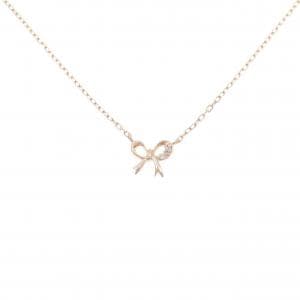 K10PG リボン ダイヤモンド ネックレス