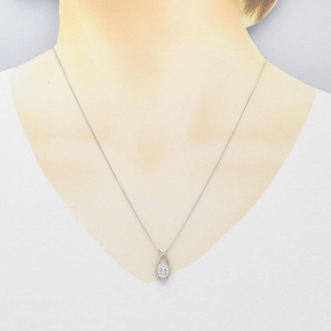 【新品】PT ダイヤモンド ネックレス 0.20CT