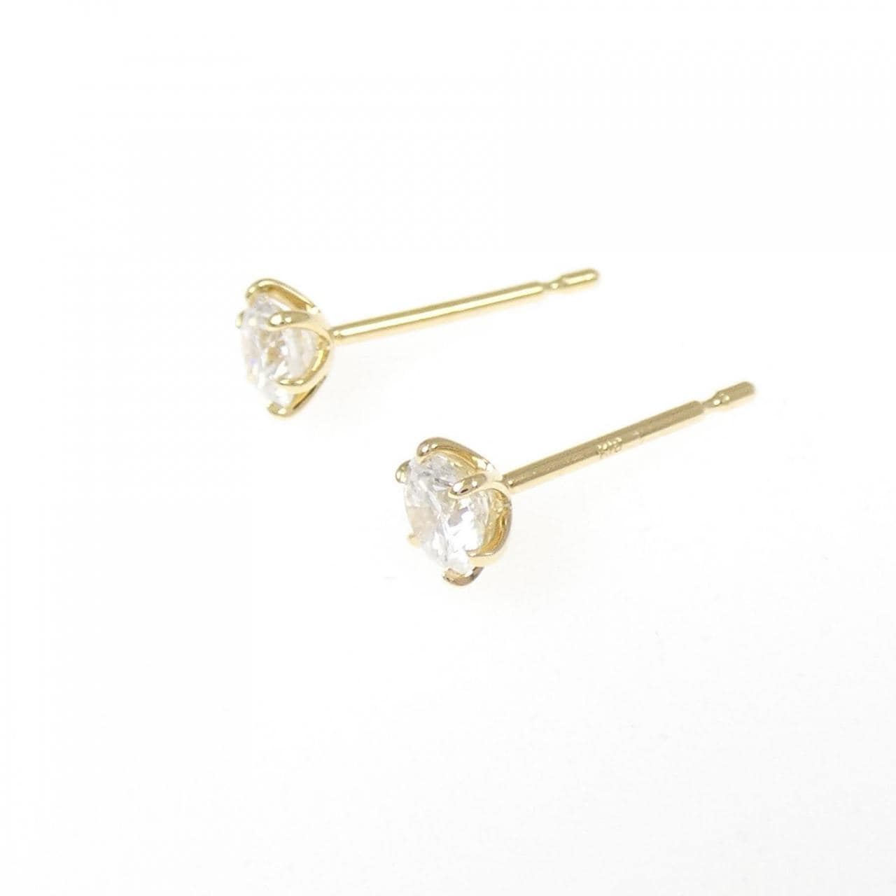 【リメイク】K18YG/ST ダイヤモンド ピアス 0.255CT 0.260CT F SI1-2 VG-Good