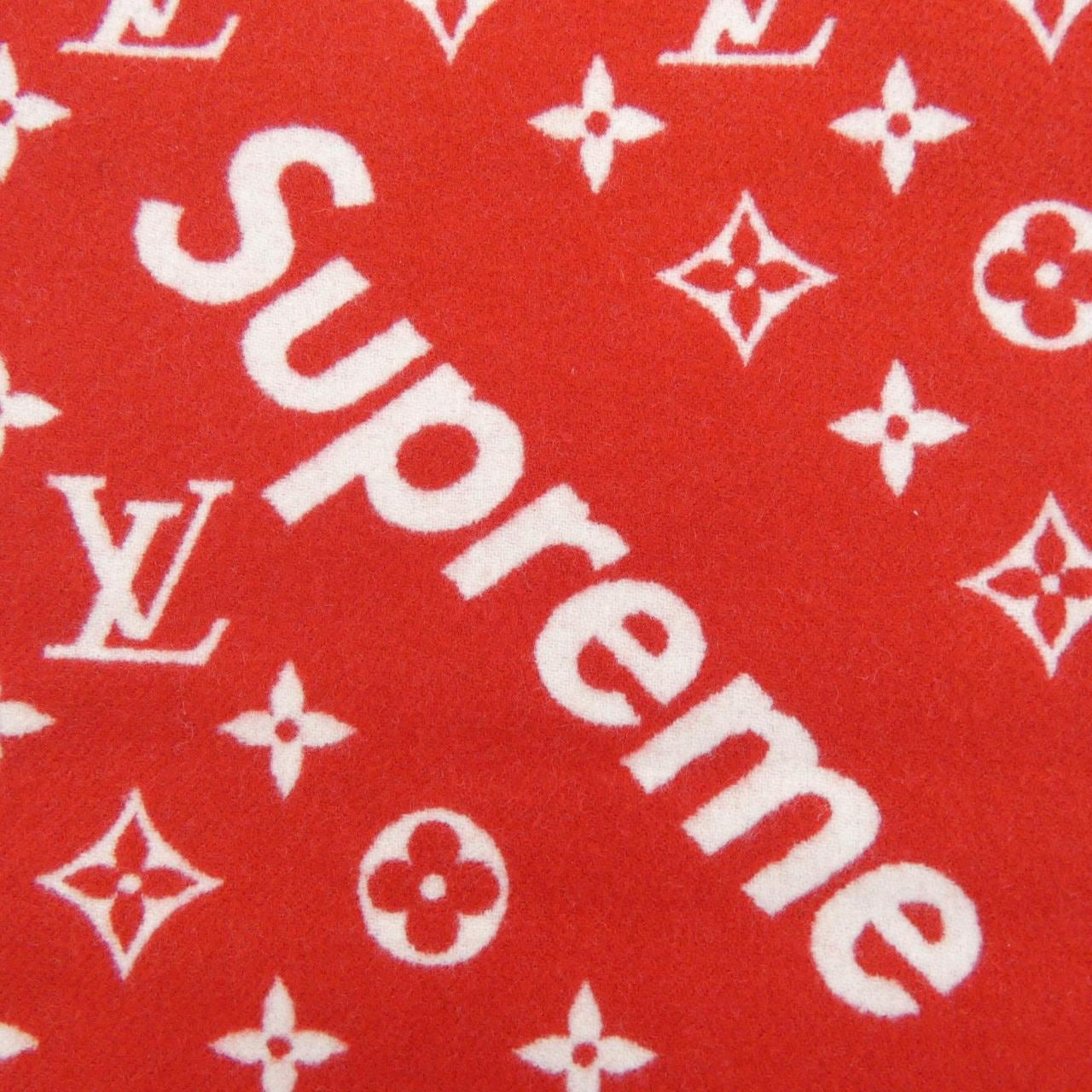 ルイヴィトン LOUIS VUITTON モノグラム マフラー MP1890 SUPREME MUFFLER