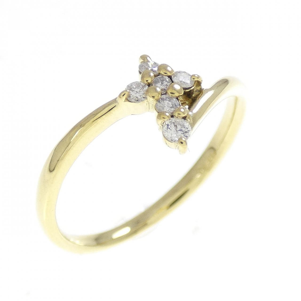 K18YG クロス ダイヤモンド リング 0.10CT