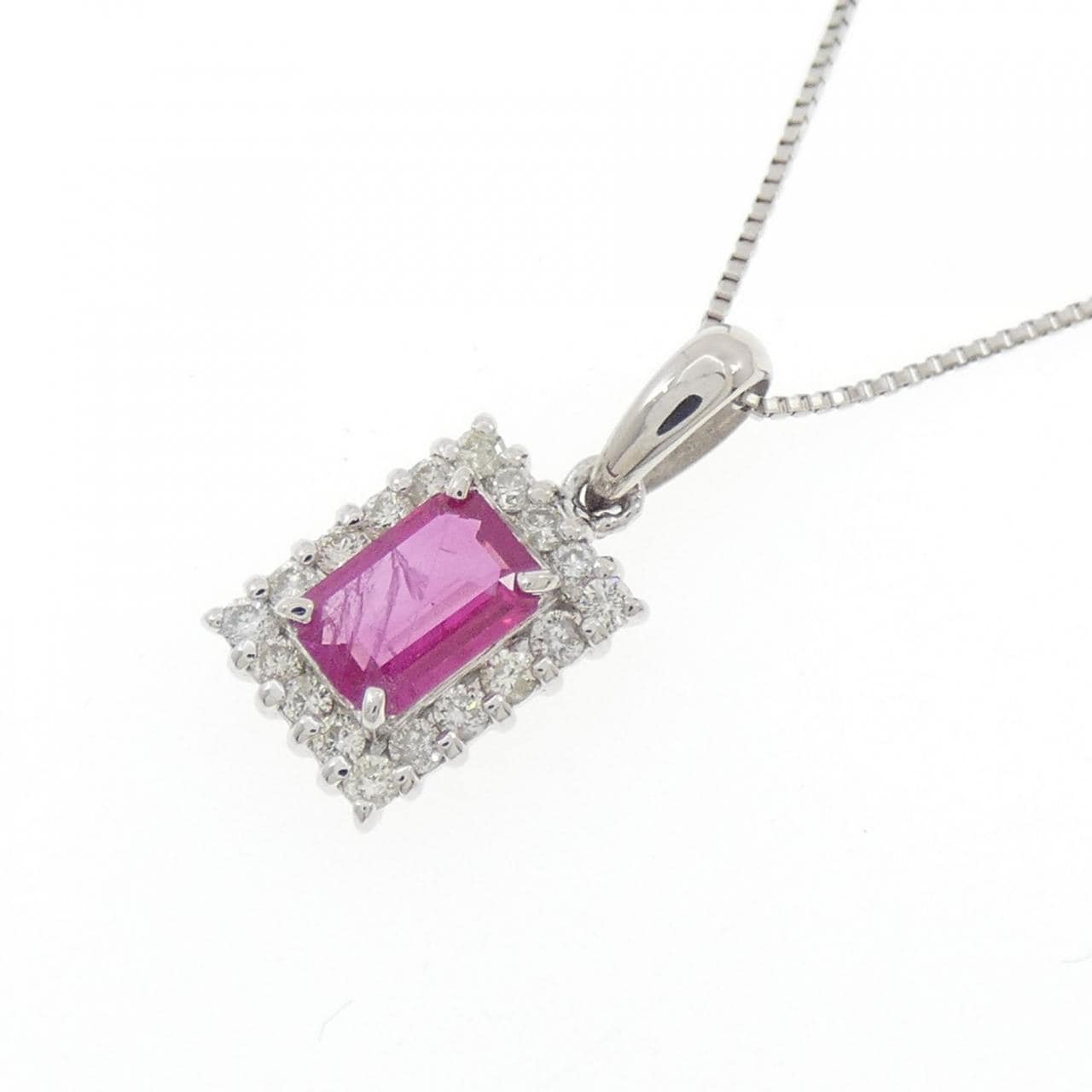 PT900/PT850 ルビー ネックレス 0.43CT