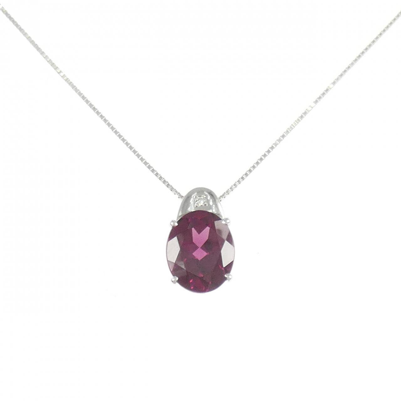K18WG ガーネット ネックレス 4.08CT