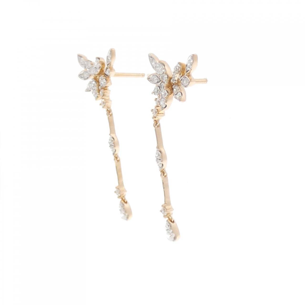 K18PG/K18WG/750PG钻石耳环 0.573克拉