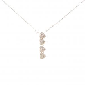 K18PG 2WAY ハート ダイヤモンド ネックレス 0.20CT