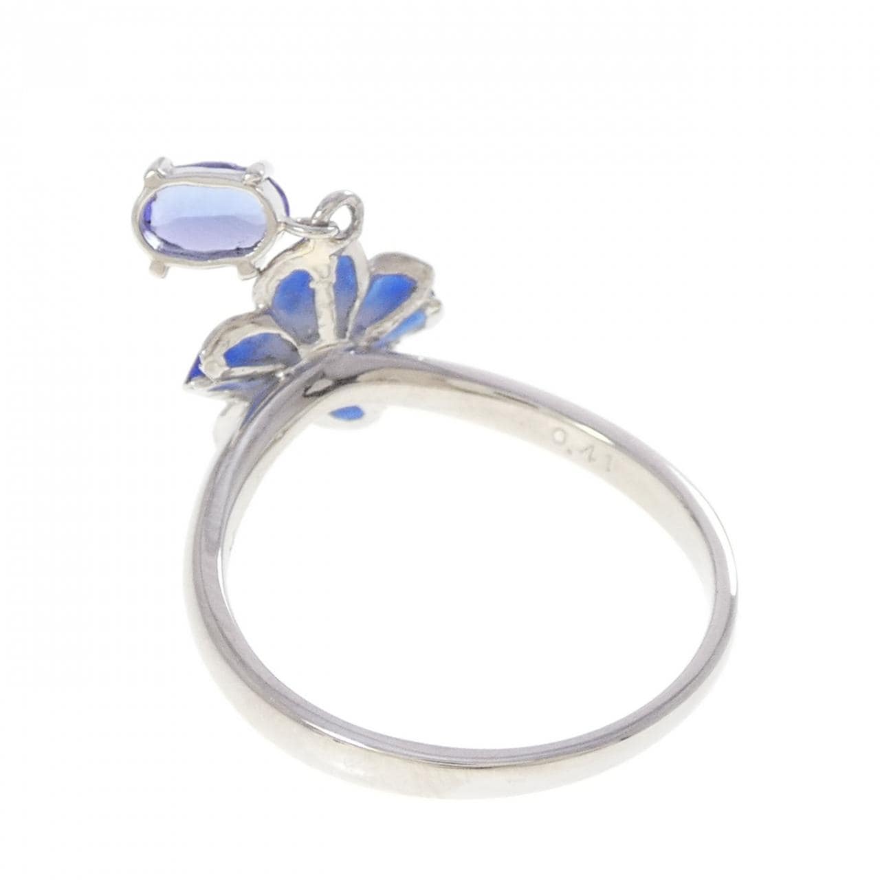 PT900 フラワー タンザナイト リング 0.41CT