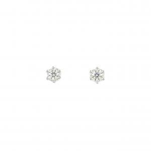 PT900 ソリティア ダイヤモンド ピアス 0.10CT