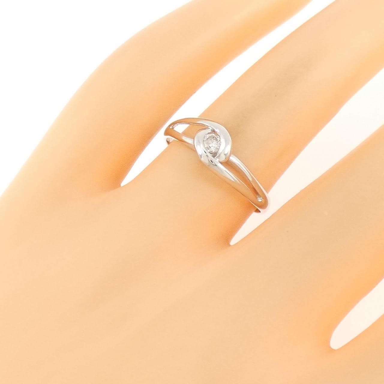K18WG ダイヤモンド リング 0.08CT