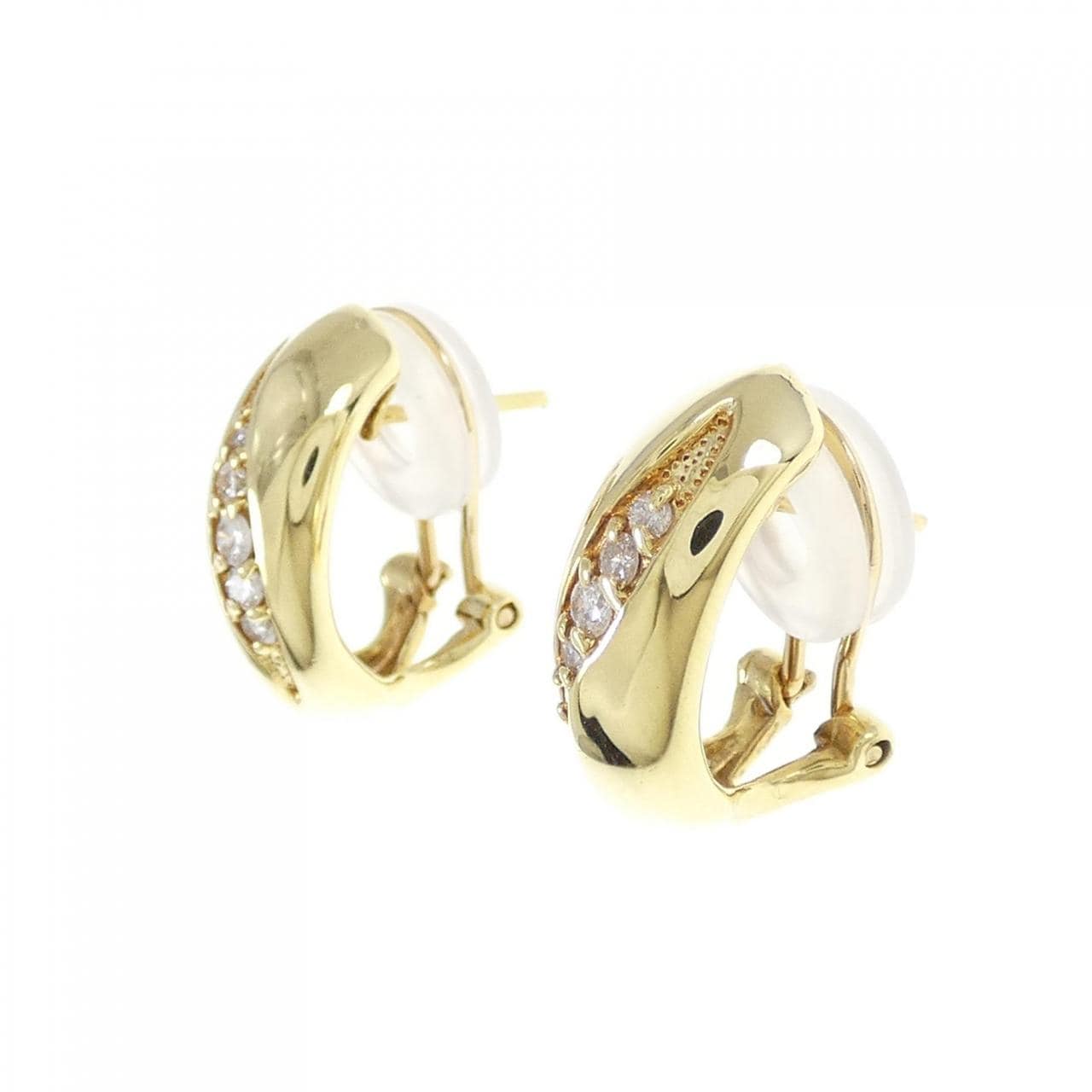 K18YG Diamond earrings/earrings 0.2CT