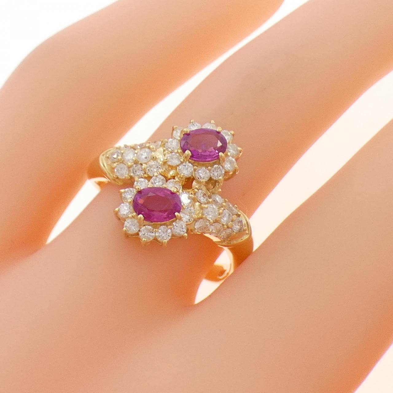 K18YG ルビー リング 0.60CT