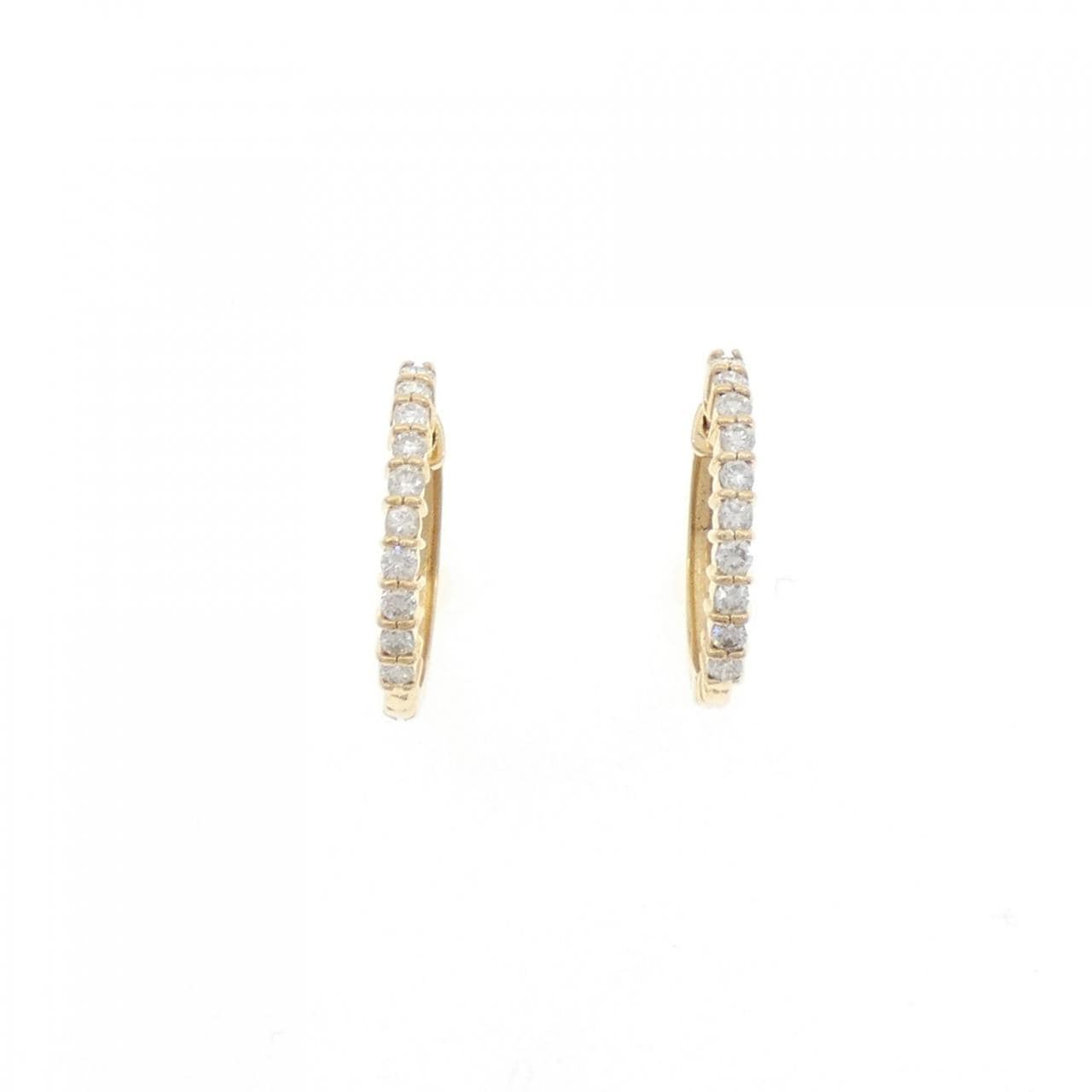 K18YG Hoop Diamond Earrings 0.40CT
