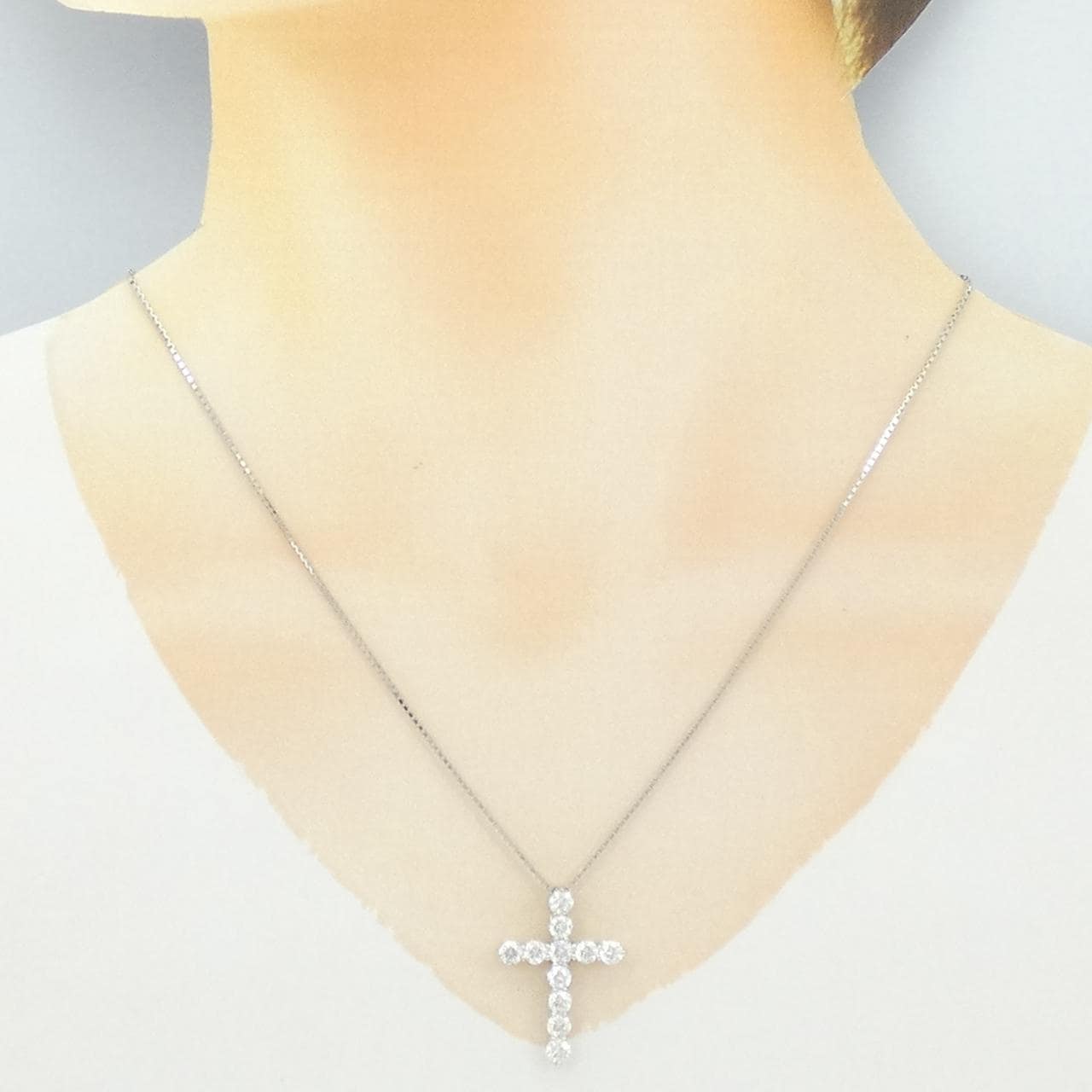 PT900/PT850 クロス ダイヤモンド ネックレス 2.059CT