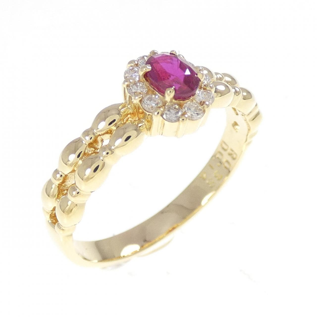 K18YG ルビー リング 0.38CT