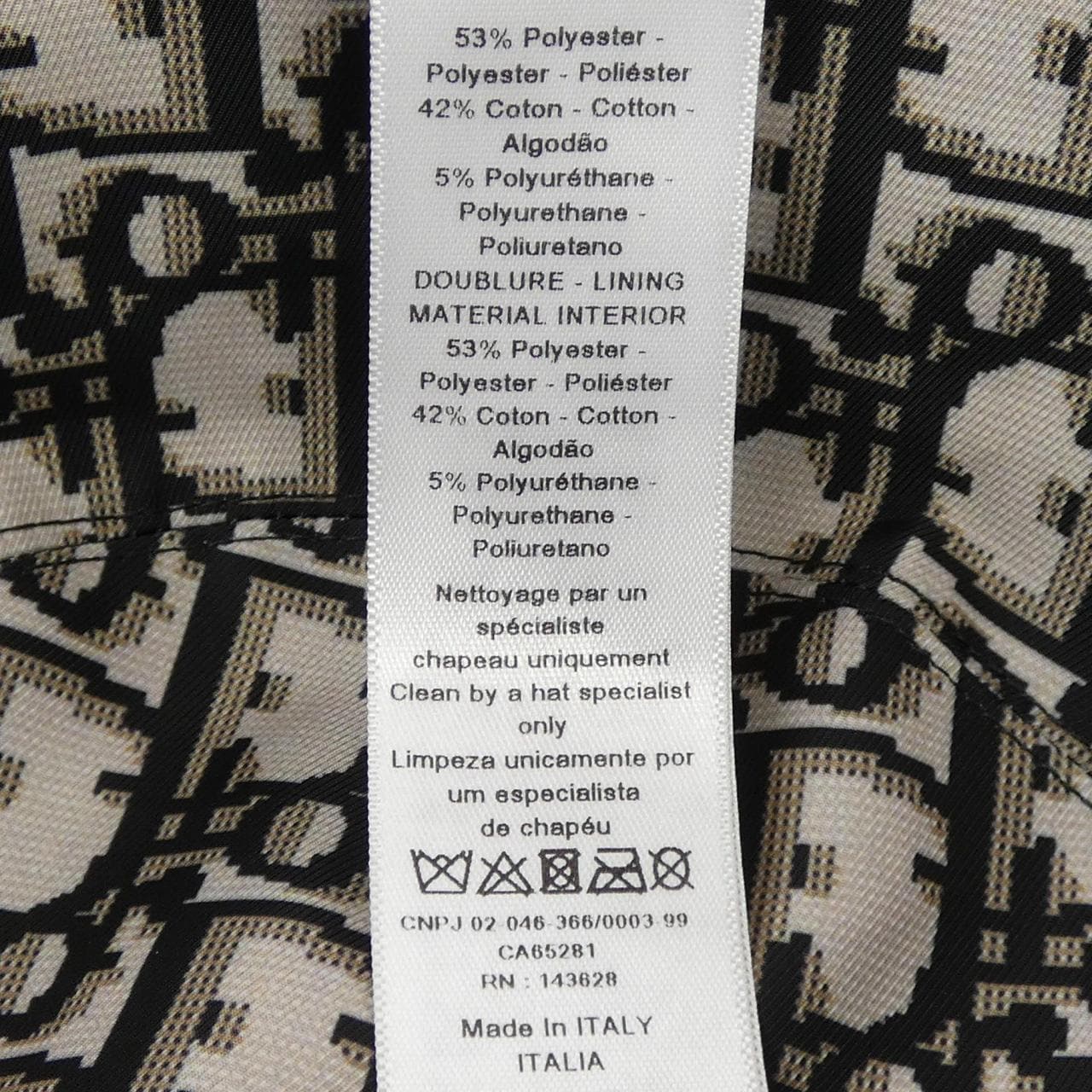 クリスチャンディオール CHRISTIAN DIOR TEDDY-D ボブハット オブリーク 95TDD923A130 ハット