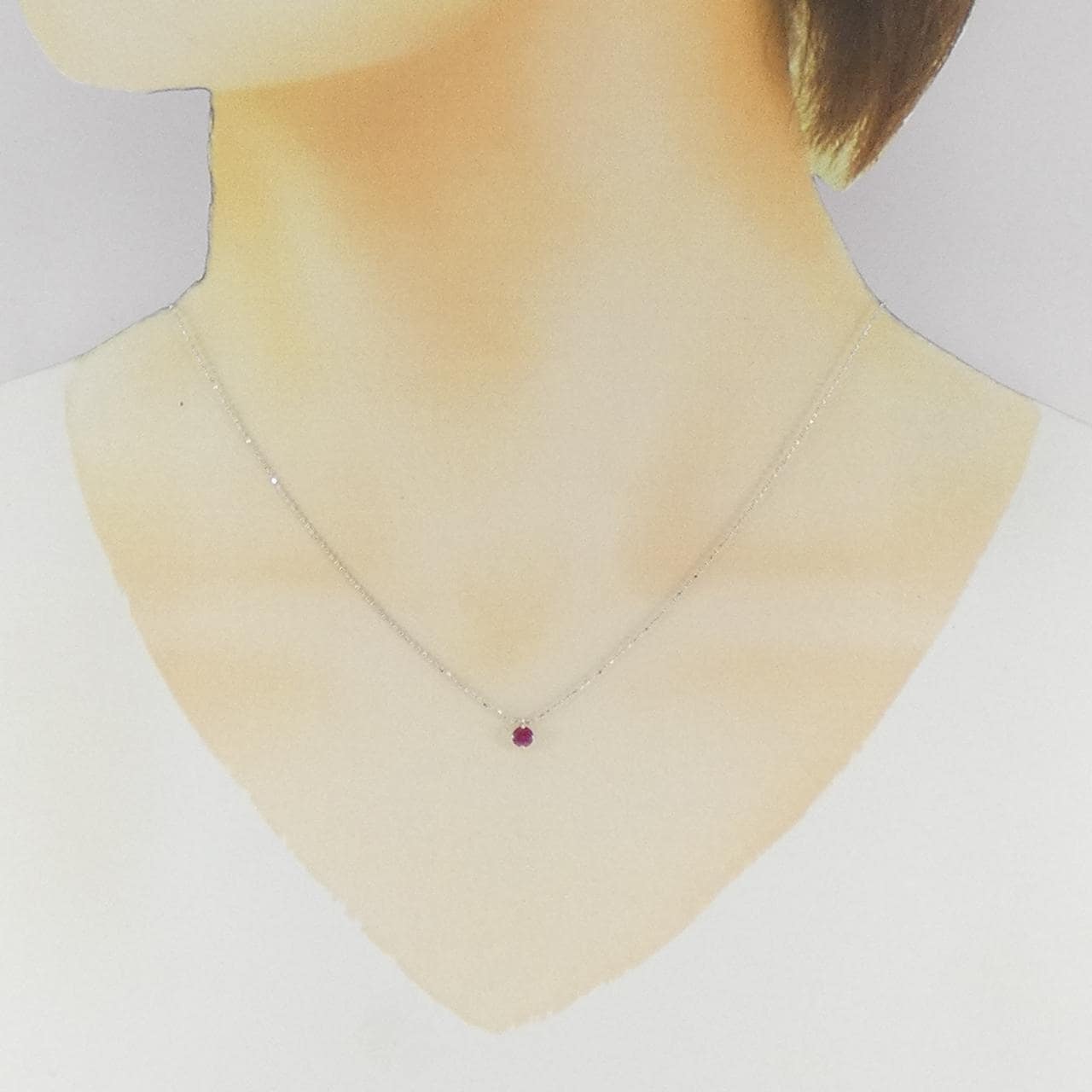 K14WG ルビー ネックレス