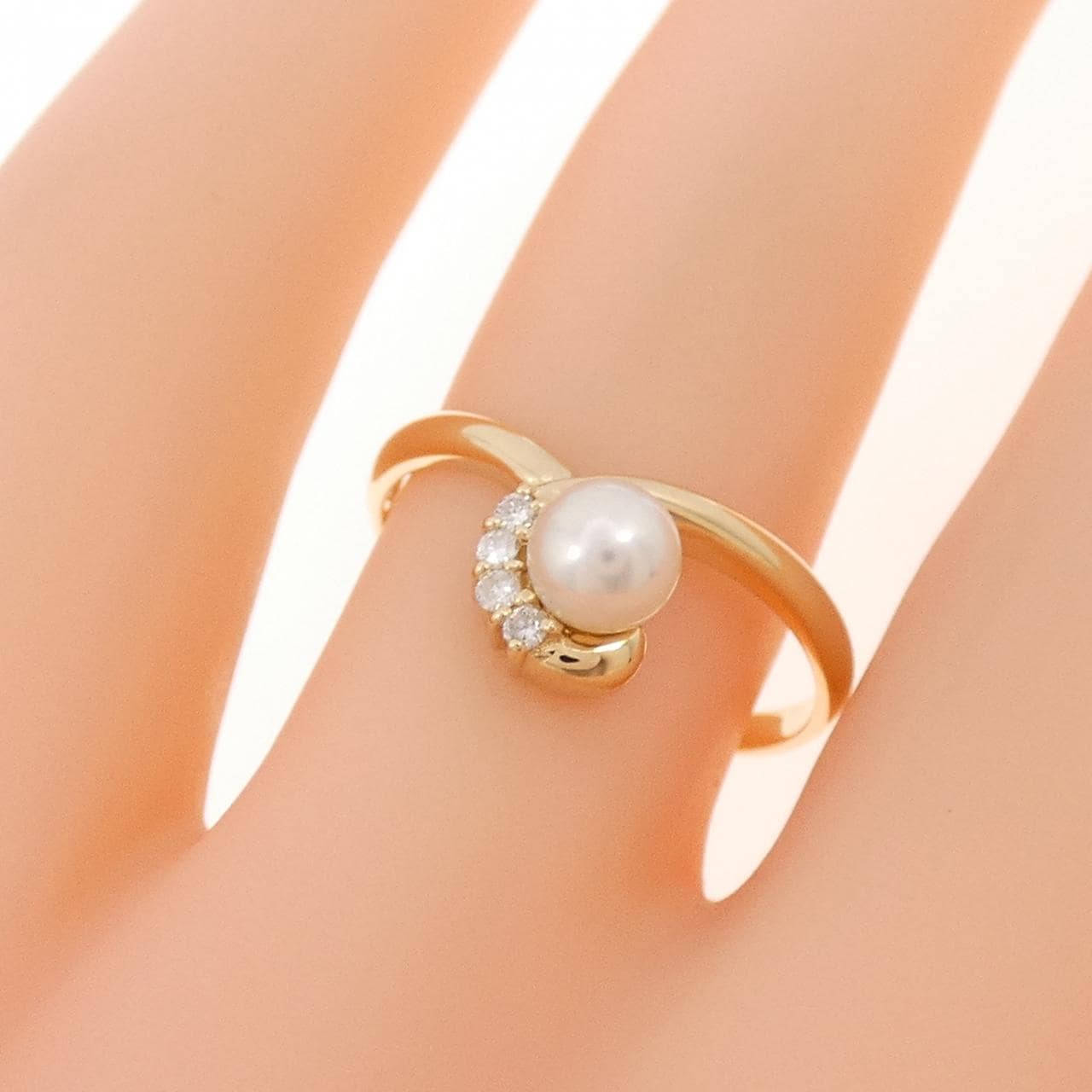 K18YG アコヤパール リング 4.6mm