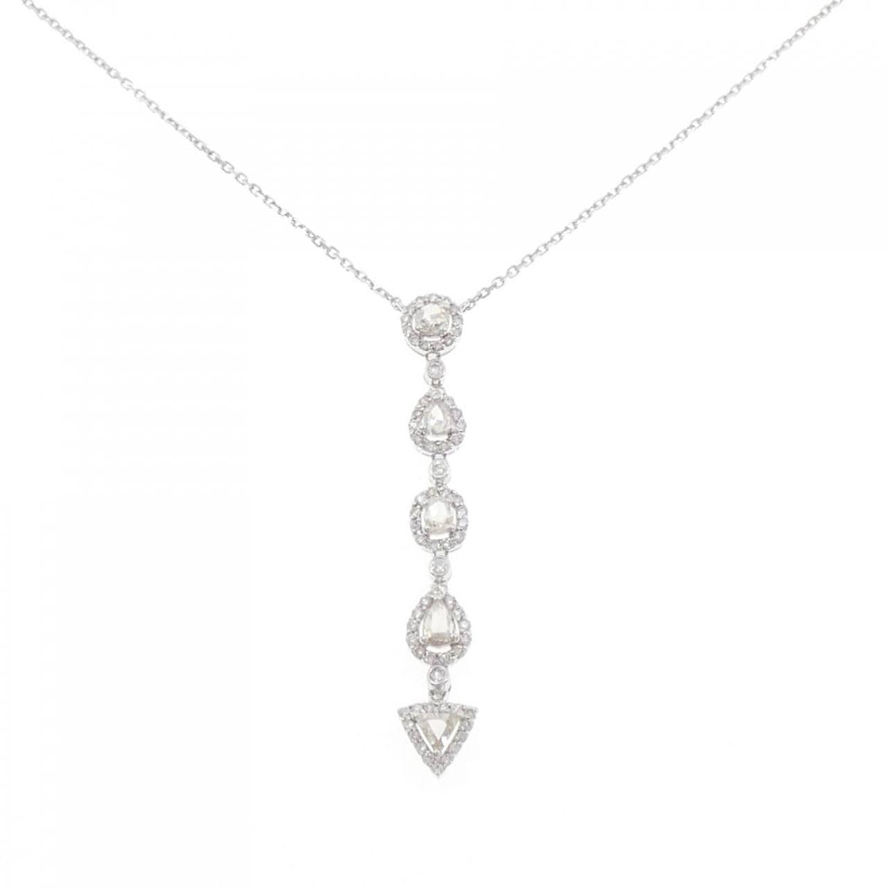 K18WG ダイヤモンド ネックレス 0.85CT